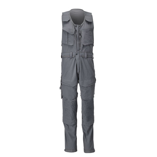 Pantaloni combinati cu buzunare pentru genunchi, pantaloni combinati stretch, gri antracit