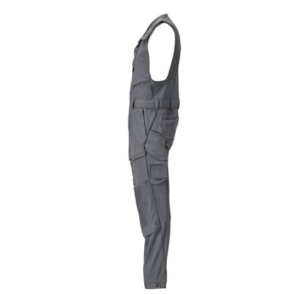 Pantaloni combinati cu buzunare pentru genunchi, pantaloni combinati stretch, gri antracit