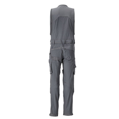 Pantaloni combinati cu buzunare pentru genunchi, pantaloni combinati stretch, gri antracit