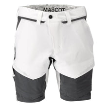 Pantaloni scurți, stretch, ușoare, alb/gri antracit