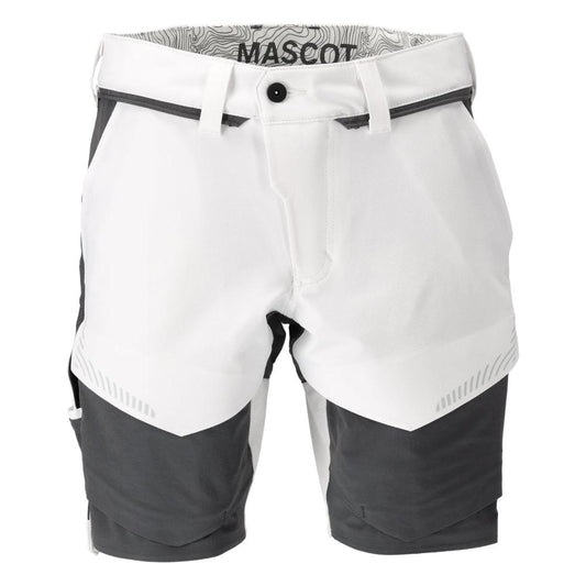 Pantaloni scurți, stretch, ușoare, alb/gri antracit