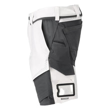 Pantaloni scurți, stretch, ușoare, alb/gri antracit