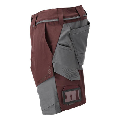 Pantaloni scurți, stretch, pantaloni scurți ușori, burgundy/gri antracit