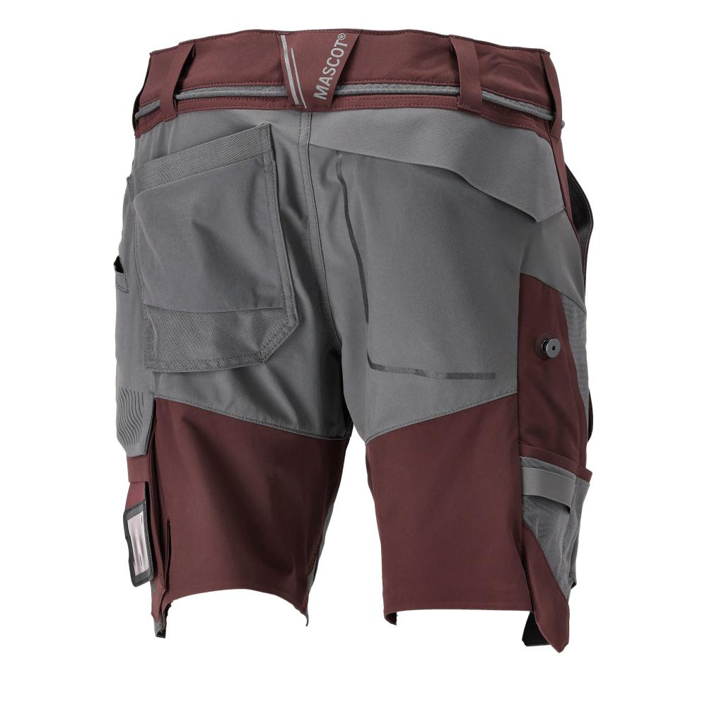 Pantaloni scurți, stretch, pantaloni scurți ușori, burgundy/gri antracit
