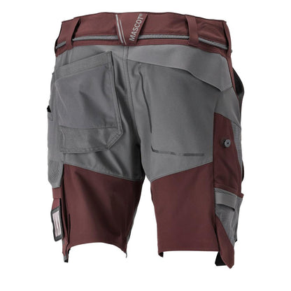 Pantaloni scurți, stretch, pantaloni scurți ușori, burgundy/gri antracit