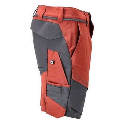 Pantaloni scurți, stretch, pantaloni scurți ușori, roșu de toamnă/gri antracit