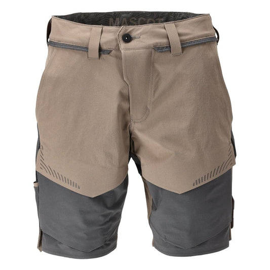 Pantaloni scurți, stretch, ușoare, bej nisip închis/gri antracit