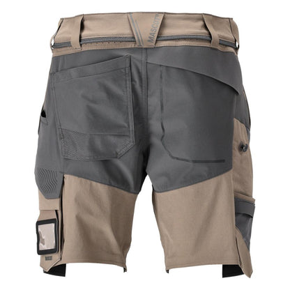Pantaloni scurți, stretch, ușoare, bej nisip închis/gri antracit