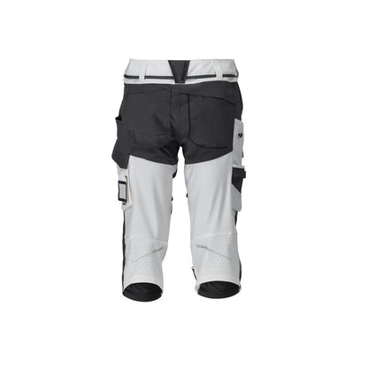 Pantaloni trei sferturi, buzunare pentru genunchi, pantaloni trei sferturi de artizan stretch, alb/gri antracit