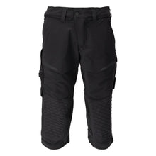 Pantaloni trei sferturi, buzunare pentru genunchi, pantaloni trei sferturi de artizan stretch, negri