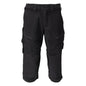 Pantaloni trei sferturi, buzunare pentru genunchi, pantaloni trei sferturi de artizan stretch, negri