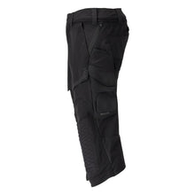 Pantaloni trei sferturi, buzunare pentru genunchi, pantaloni trei sferturi de artizan stretch, negri