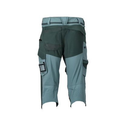 Pantaloni trei sferturi, buzunare pentru genunchi, pantaloni trei sferturi de artizan stretch, verde pădure deschis/verde pădure