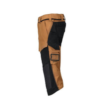 Pantaloni trei sferturi, buzunare pentru genunchi, pantaloni trei sferturi de artizan stretch, maro nuc/negru