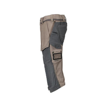 Pantaloni trei sferturi, buzunare pentru genunchi, pantaloni trei sferturi de artizan stretch, bej nisip închis/gri antracit