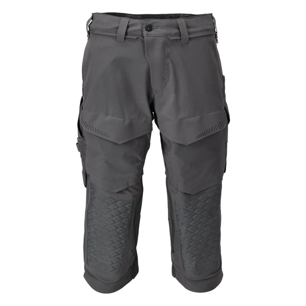 Pantaloni trei sferturi, buzunare pentru genunchi, pantaloni trei sferturi de artizan stretch, gri antracit