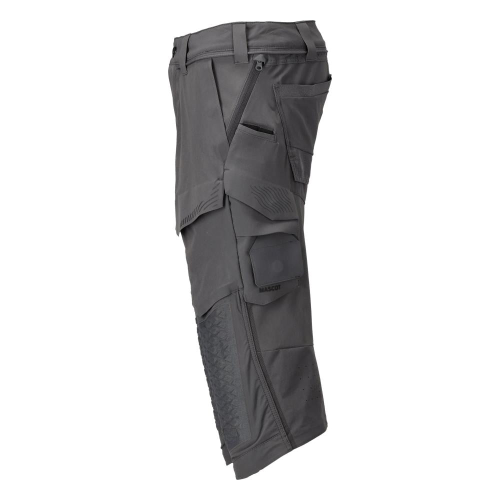 Pantaloni trei sferturi, buzunare pentru genunchi, pantaloni trei sferturi de artizan stretch, gri antracit