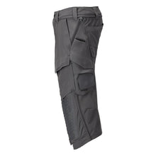 Pantaloni trei sferturi, buzunare pentru genunchi, pantaloni trei sferturi de artizan stretch, gri antracit