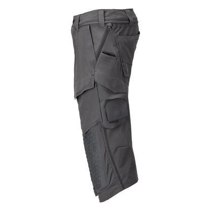 Pantaloni trei sferturi, buzunare pentru genunchi, pantaloni trei sferturi de artizan stretch, gri antracit