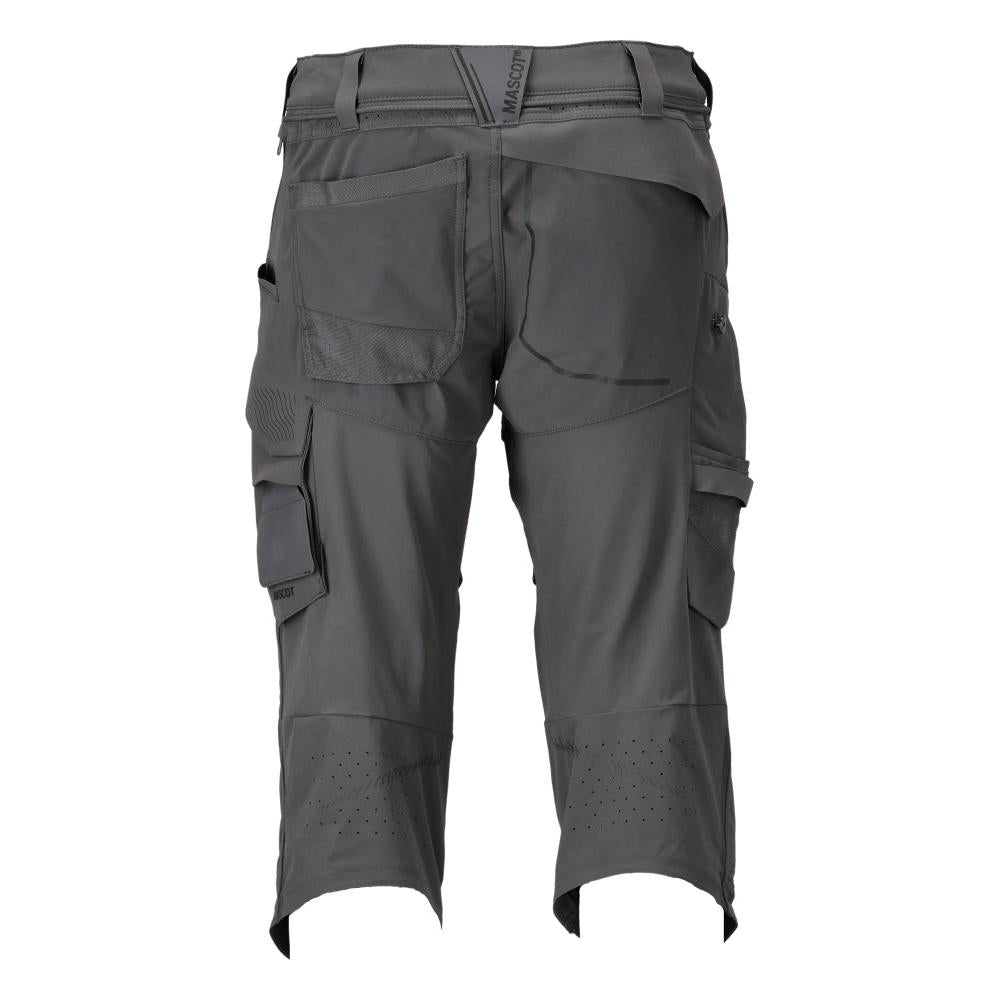 Pantaloni trei sferturi, buzunare pentru genunchi, pantaloni trei sferturi de artizan stretch, gri antracit
