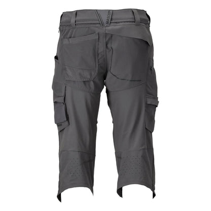 Pantaloni trei sferturi, buzunare pentru genunchi, pantaloni trei sferturi de artizan stretch, gri antracit