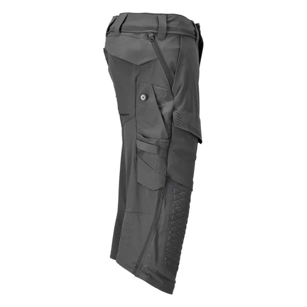 Pantaloni trei sferturi, buzunare pentru genunchi, pantaloni trei sferturi de artizan stretch, gri antracit