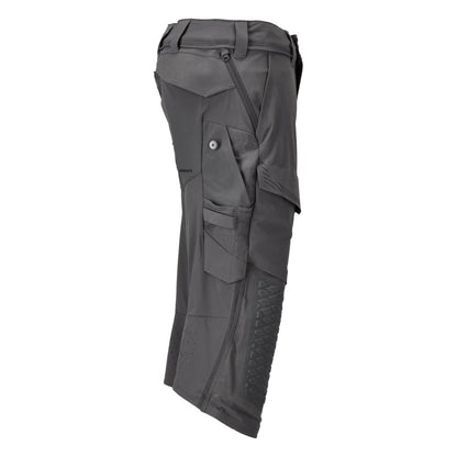 Pantaloni trei sferturi, buzunare pentru genunchi, pantaloni trei sferturi de artizan stretch, gri antracit