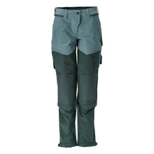 Pantaloni cu buzunare la genunchi, pantaloni dama, verde padure deschis/verde padure