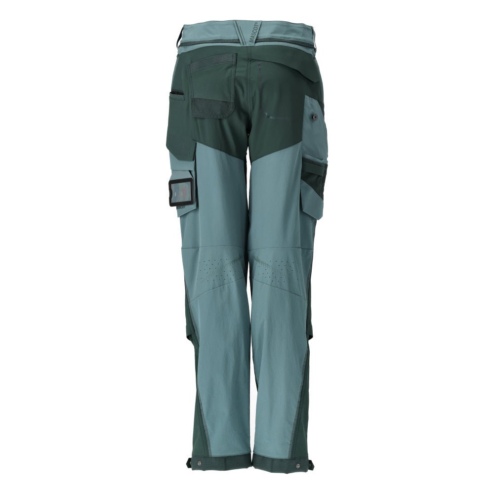 Pantaloni cu buzunare la genunchi, pantaloni dama, verde padure deschis/verde padure