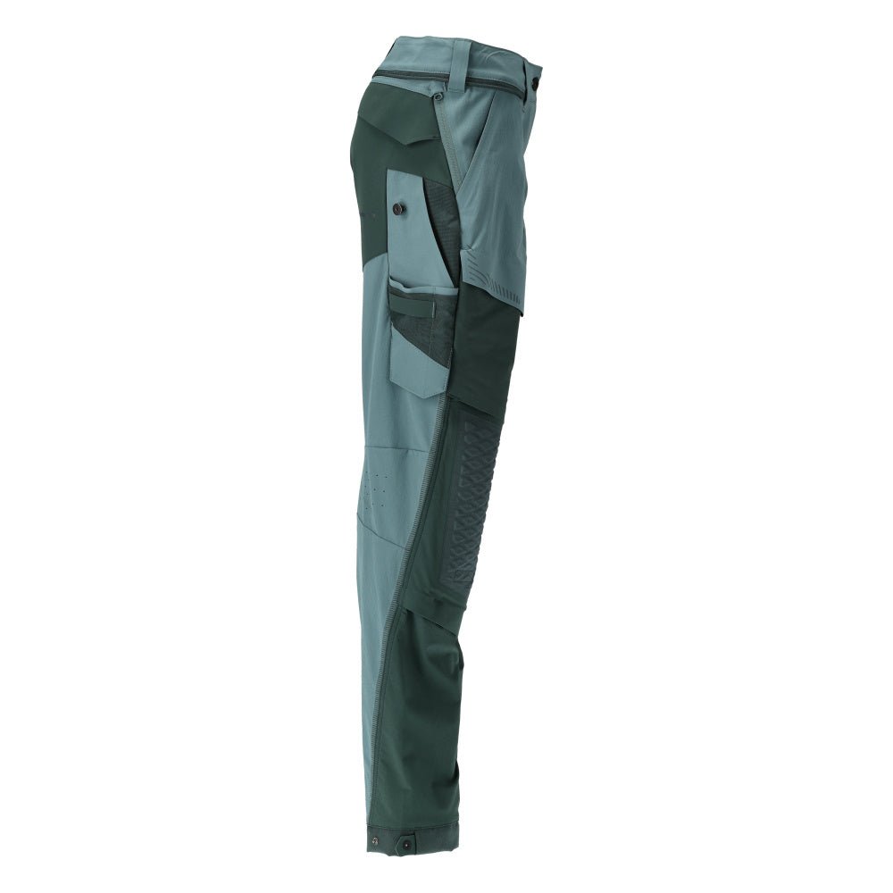 Pantaloni cu buzunare la genunchi, pantaloni dama, verde padure deschis/verde padure