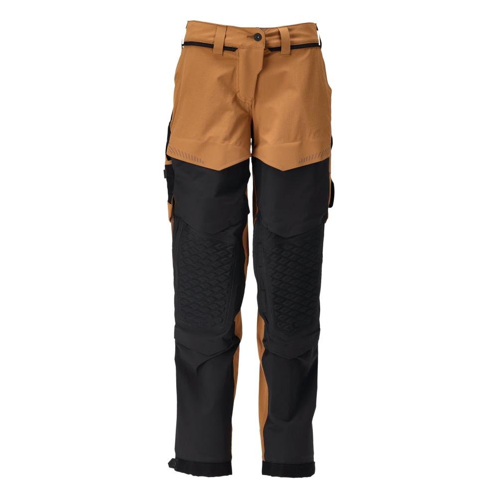 Pantaloni cu buzunare pentru genunchi, pantaloni dama, maro nuci/negru