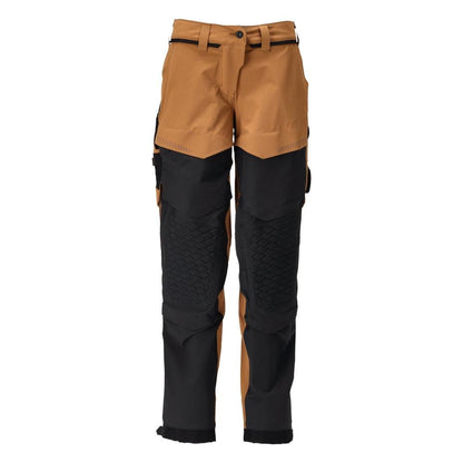 Pantaloni cu buzunare pentru genunchi, pantaloni dama, maro nuci/negru