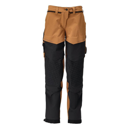 Pantaloni cu buzunare pentru genunchi, pantaloni dama, maro nuci/negru