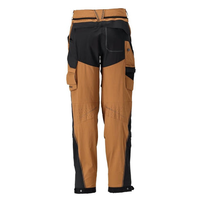 Pantaloni cu buzunare pentru genunchi, pantaloni dama, maro nuci/negru