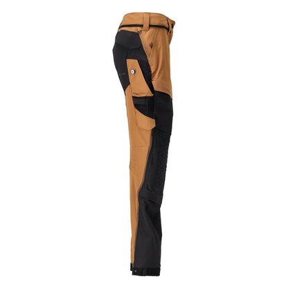 Pantaloni cu buzunare pentru genunchi, pantaloni dama, maro nuci/negru