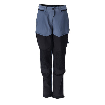 Pantaloni cu buzunare pentru genunchi, pantaloni dama, albastru piatra/negru albastru