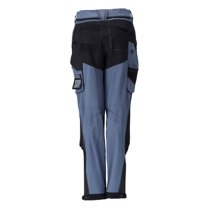 Pantaloni cu buzunare pentru genunchi, pantaloni dama, albastru piatra/negru albastru