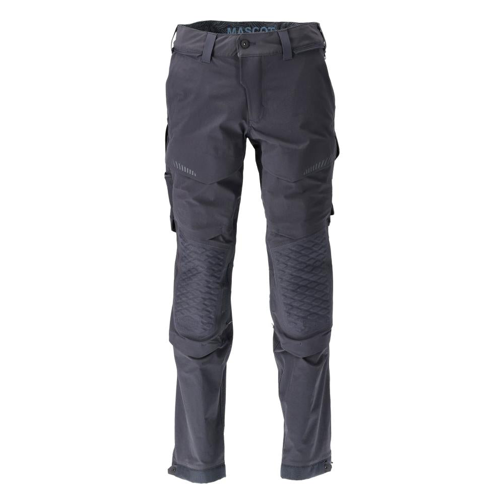 Pantaloni, buzunare pentru genunchi, stretch, pantaloni lejeri, negru-albastru