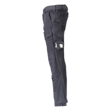 Pantaloni, buzunare pentru genunchi, stretch, pantaloni lejeri, negru-albastru