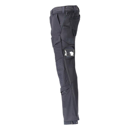 Pantaloni, buzunare pentru genunchi, stretch, pantaloni lejeri, negru-albastru