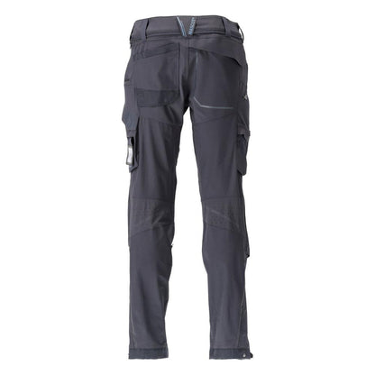 Pantaloni, buzunare pentru genunchi, stretch, pantaloni lejeri, negru-albastru