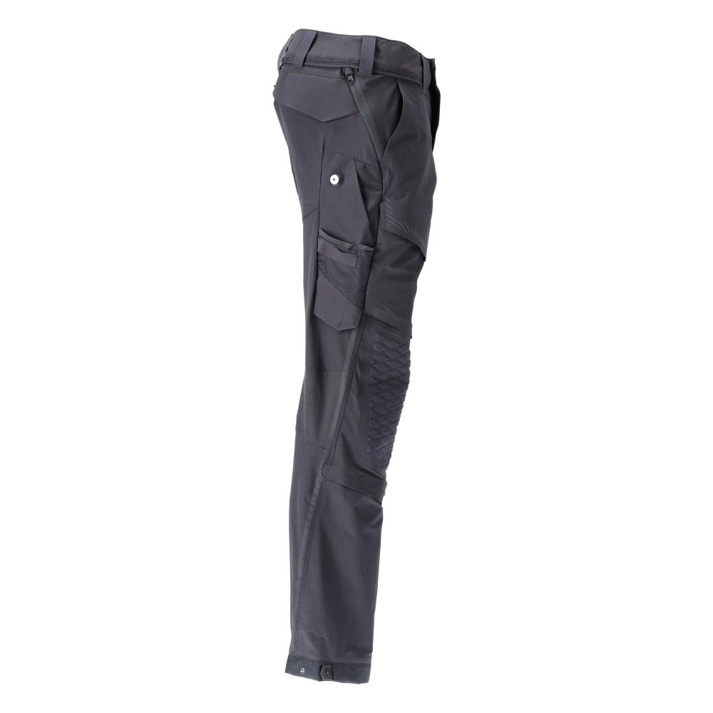 Pantaloni, buzunare pentru genunchi, stretch, pantaloni lejeri, negru-albastru