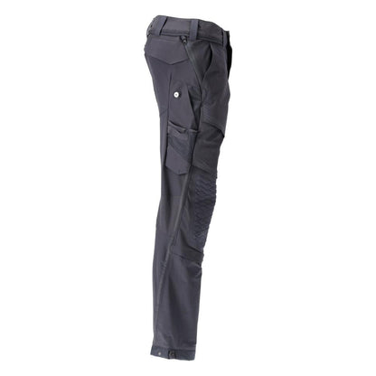 Pantaloni, buzunare pentru genunchi, stretch, pantaloni lejeri, negru-albastru