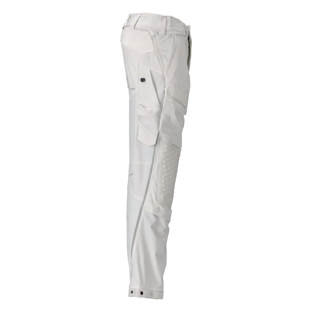 Pantaloni, buzunare pentru genunchi, stretch, pantaloni lejeri, alb
