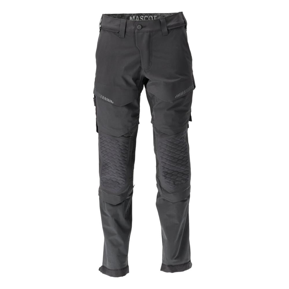 Pantaloni, buzunare pentru genunchi, stretch, pantaloni lejeri, negri