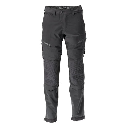 Pantaloni, buzunare pentru genunchi, stretch, pantaloni lejeri, negri