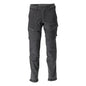 Pantaloni, buzunare pentru genunchi, stretch, pantaloni lejeri, negri