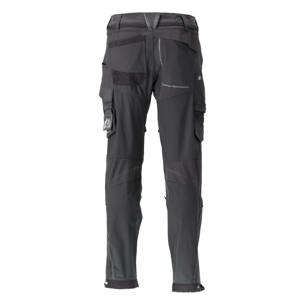 Pantaloni, buzunare pentru genunchi, stretch, pantaloni lejeri, negri