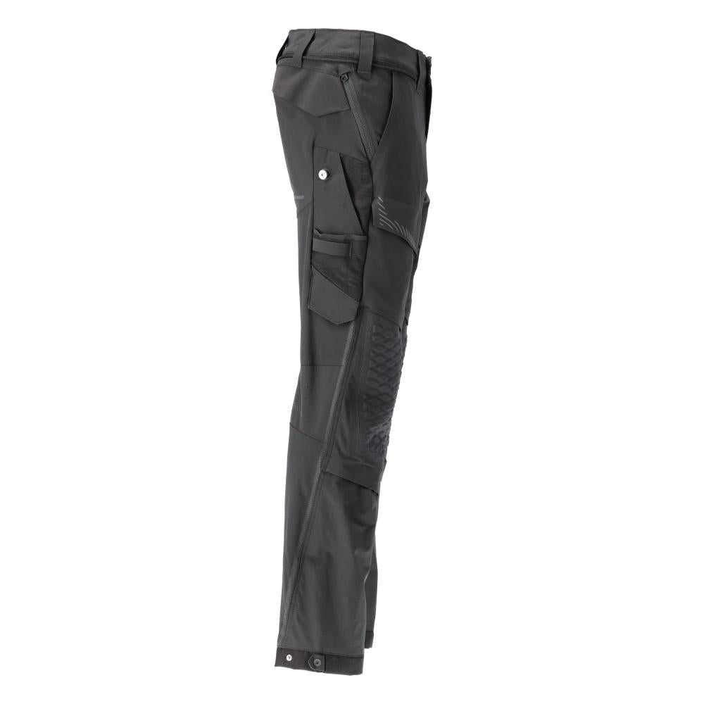 Pantaloni, buzunare pentru genunchi, stretch, pantaloni lejeri, negri