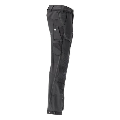Pantaloni, buzunare pentru genunchi, stretch, pantaloni lejeri, negri